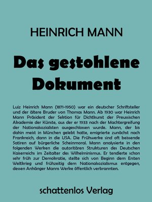 cover image of Das gestohlene Dokument